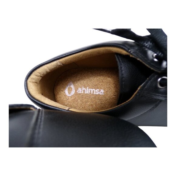 Ahimsa Black Vegan Leather Sneakers Men Sz 9 Women Sz 12 New/Near New  #897 - Picture 10 of 10